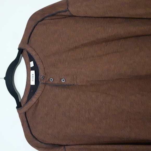 RowM pullover top men 3XB base layer brown outdoor performance casual y2k retro - Picture 3 of 8